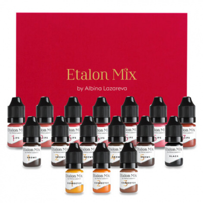 Набор для татуажа Пигмент Etalon Mix Большой мини сет (16 пигментов) – цена, описание и отзывы — фото