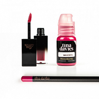 Набор для татуажа Perma Blend Tina Davies - Magenta + Помада + Карандаш – цена, описание и отзывы — фото