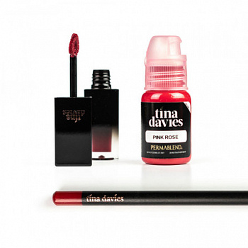 Набор для татуажа Perma Blend Tina Davies - Pink Rose + Помада + Карандаш – цена, описание и отзывы — фото